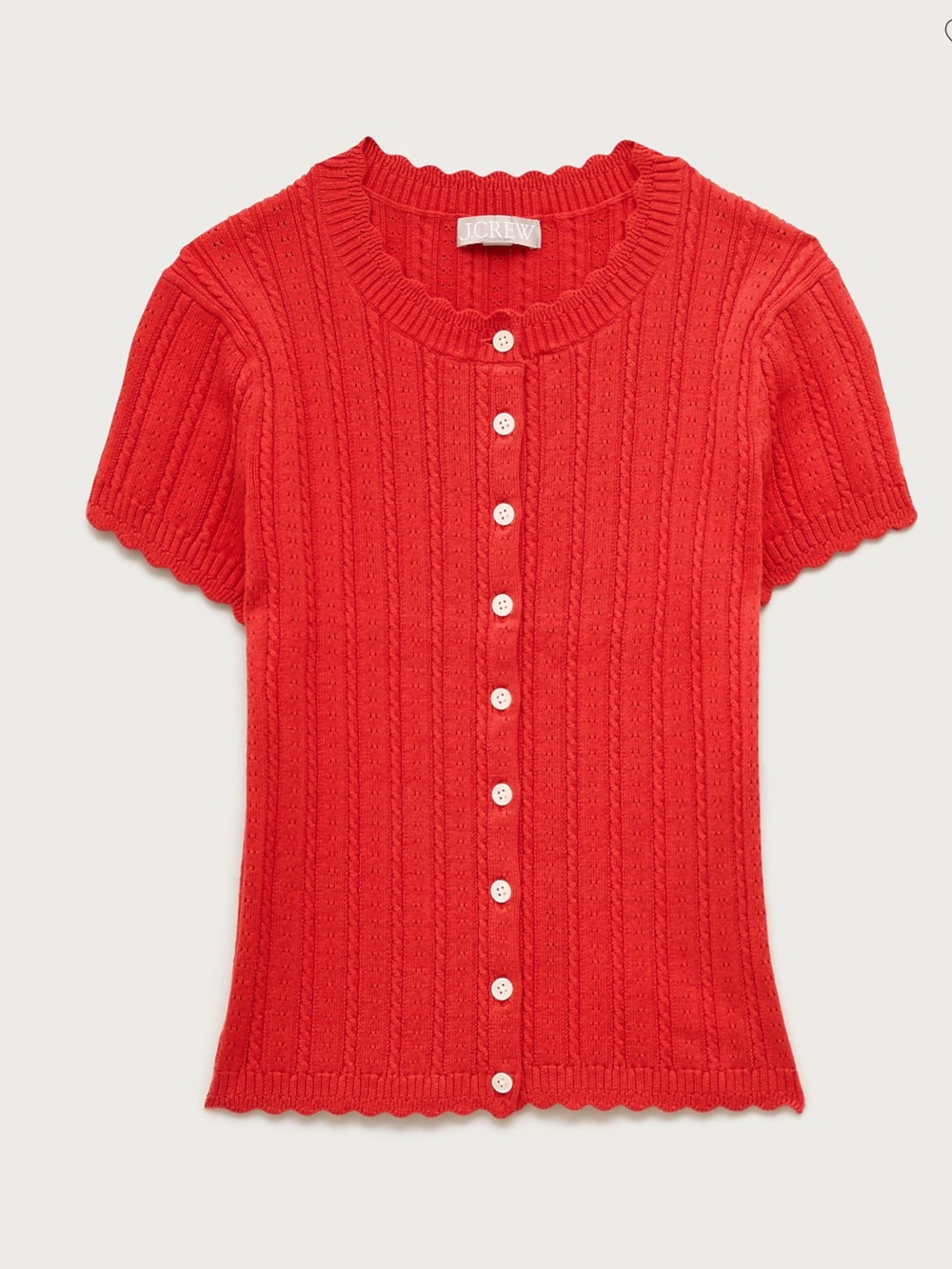 J. Crew Jackie pointelle short-sleeve cardigan NWT